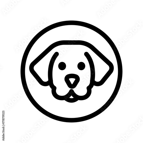 Dog Face Line Icon of Pet Adoption Icon Set