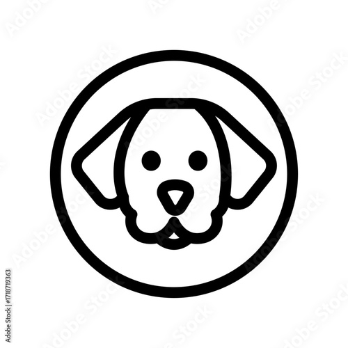 Dog Face Line Icon of Animal Shelters Icon Set