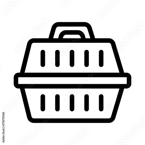 Pet Carrier Line Icon of Animal Shelters Icon Set