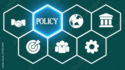 Policy Business Concept on Flashing Computer Monitor with Moving Graphs and Data – Trade, Import-Export, Logistics, Global Commerce, and Strategy
