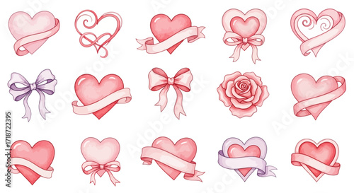 Adorable Watercolor Heart Clipart Collection Romantic Designs for Love & Valentine's Day!