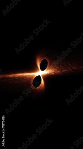 Merging Black Holes in Deep Space Illustration 