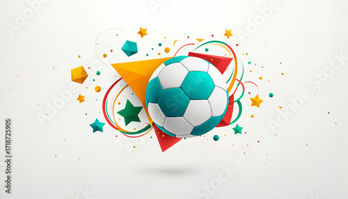 3d soccer ball with abstrac...