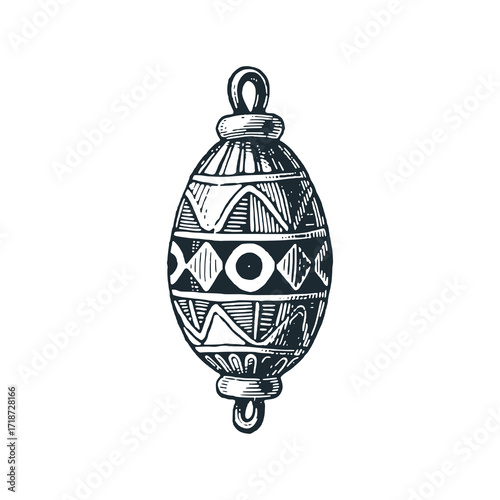 Faience beads – Black and White Icon Vector and Illustration	