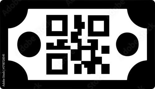 Digital money icon, QR code payment, cashless transaction app, mobile payment system, electronic currency, fintech payment solution