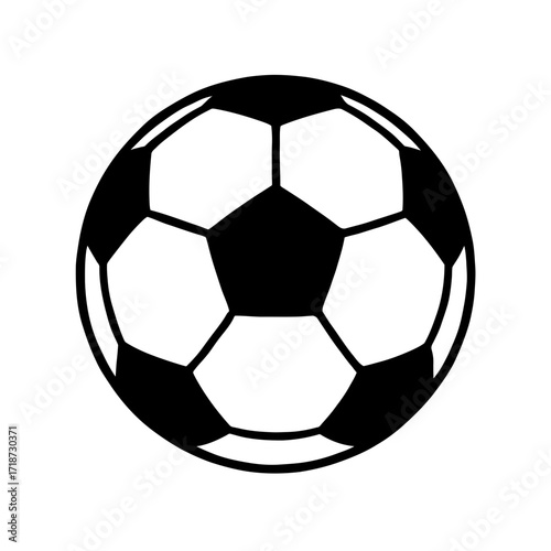 Classic soccer ball design, a versatile graphic for sports, teamwork, or global games promotion, ideal for websites, posters, or social media campaigns
