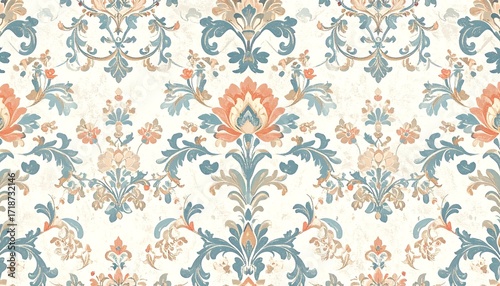 Ornate floral damask pattern