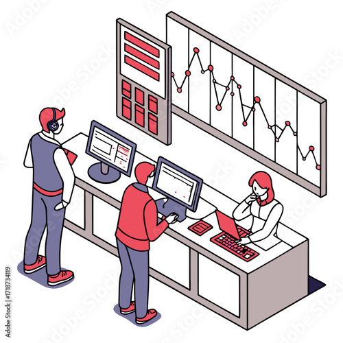 Business Professionals Collaborating In A Modern Office Setting