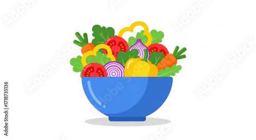 Delicious vegetable salad bowl with fresh ingredients for healthy eating and lifestyle choices today and always