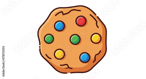 Delicious homemade chocolate chip cookie vector illustration dessert bakery treat food snack design 100
