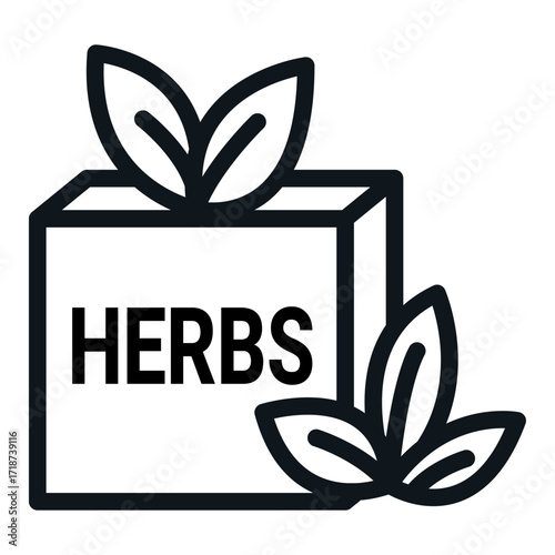 Herbs Sign Line Icon of Homeopathy Icon Set