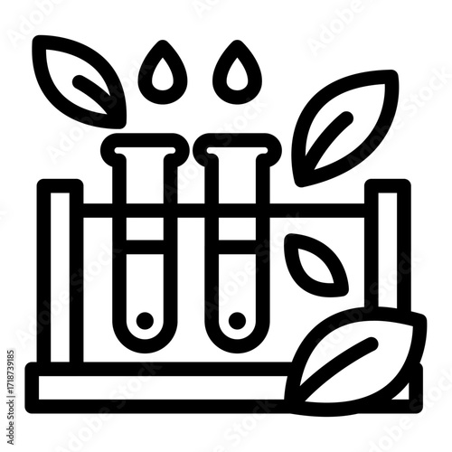 Herbal Lab Line Icon of Ayurveda Icon Set