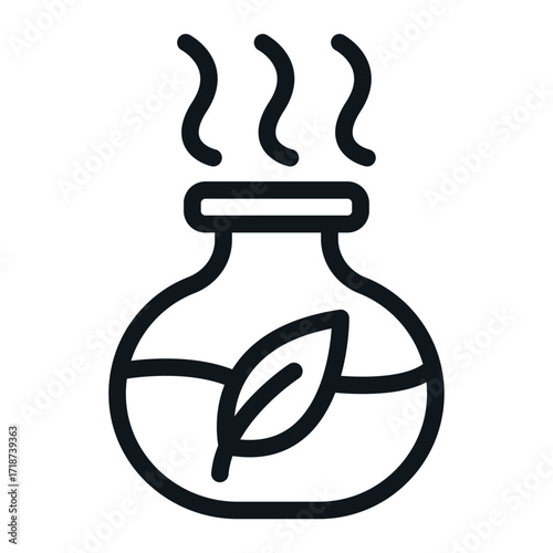 Aroma Oil Diffuser Line Icon of Aromatherapy Practices Icon Set