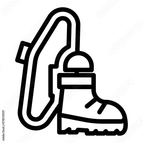 Snowshoe Gear Pack Line Icon of Snowshoeing Icon Set