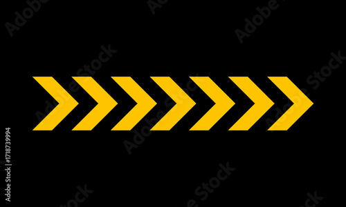 yellow triangle arrow on black background, abstract geometric pattern