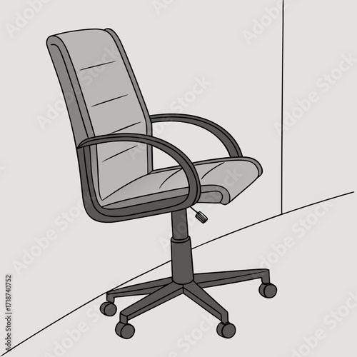 Office Chair in Corner Illustration desk chair swivel chair
