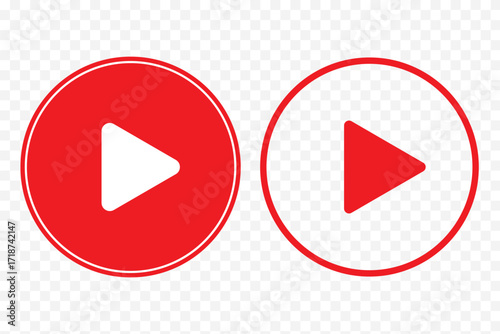 Free Download Play icon set. red play button on transparent background. Multimedia button symbol. Vector illustration. Play Video vector icon. Play button icons on transparent backdrop. vector icon red play. EPS 10 - GFXLoad