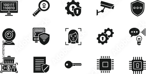 Security icons set data protection and privacy vector illustration