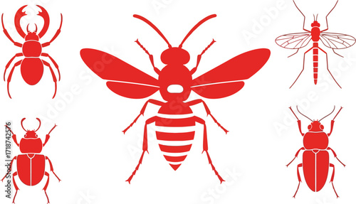 Red insect pest control vector illustration graphic design