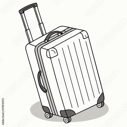 Rolling Suitcase with Telescopic Handle and Wheels Keywords: suitcase, luggage, travel, baggage