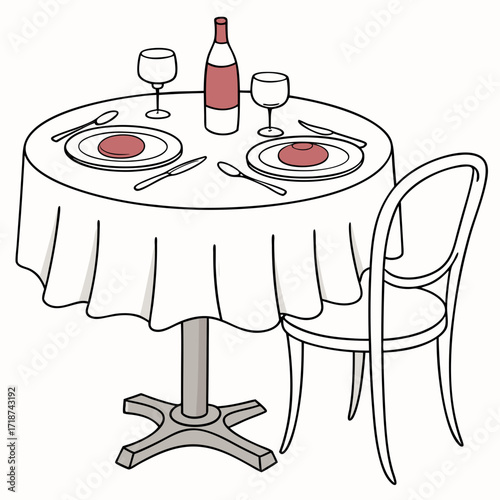Romantic Dinner Table Setting for Two dining restaurant