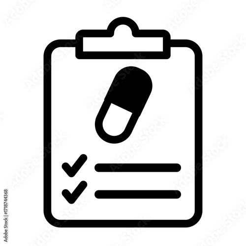 Supplement Checklist Line Icon of Supplements Icon Set
