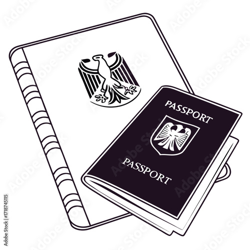 Two Passports with German Eagle Emblem travel document