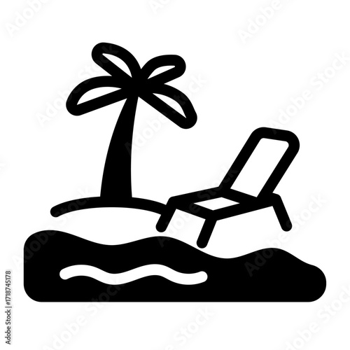 Beach Lounger Spot Line Icon of Picnic Spots Icon Set