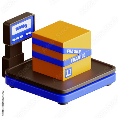 Cart Scales 3D Illustration