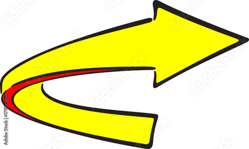 Cartoon Hand Drawn Arrow Pointing Illustration