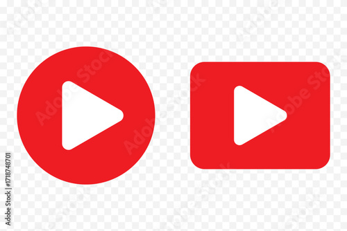 Play icon set. red play button on transparent background. Multimedia button symbol. Vector illustration. Play Video vector icon. Play button icons on transparent backdrop. vector icon red play. EPS 10