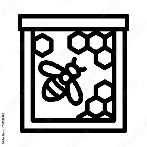 Bee Colony Frame Line Icon of Beekeeping Icon Set