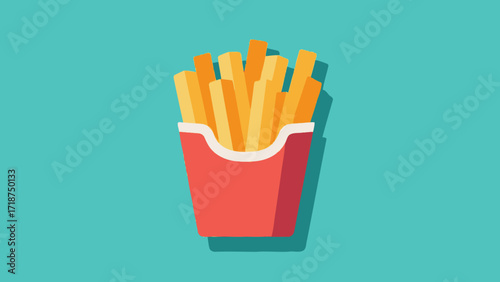 French fries fast food, hand-drawn vector illustrations