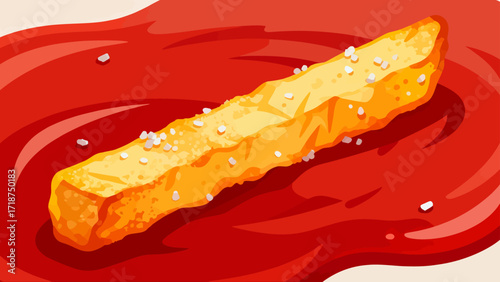 French fries fast food, hand-drawn vector illustrations