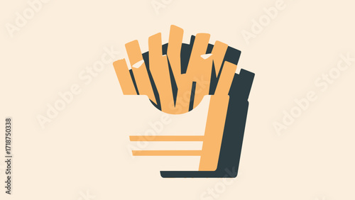 French fries fast food, hand-drawn vector illustrations