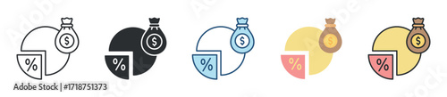 Dividend Icon Set Multiple Style Collection
