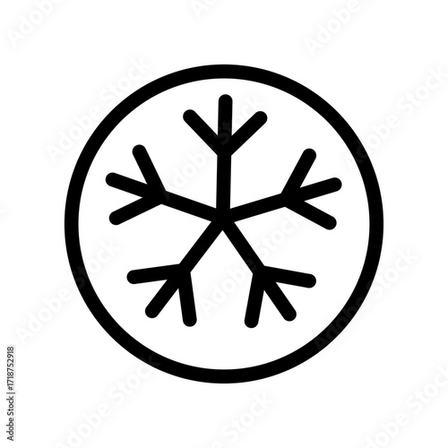 Snowflake Line Icon of Ice Skating Icon Set