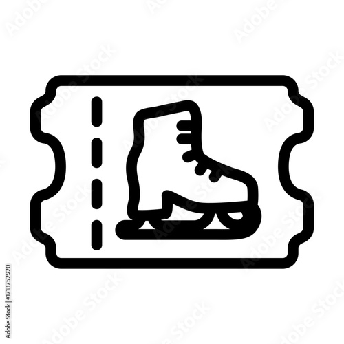 Skating Ticket Line Icon of Ice Skating Icon Set