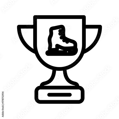 Skating Trophy Line Icon of Ice Skating Icon Set