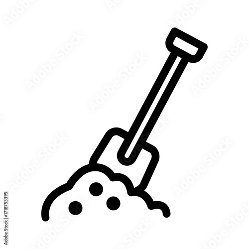 Shovel for Poultry Litter Line Icon of Poultry Farming Icon Set