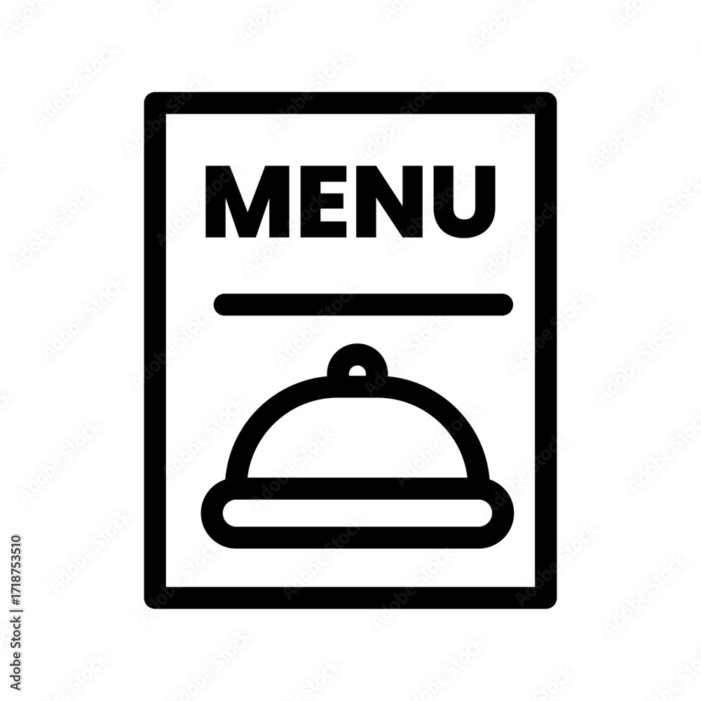 Naklejka premium Menu Card Line Icon of Catering Services Icon Set