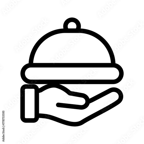Food Serving Hand Line Icon of Catering Services Icon Set