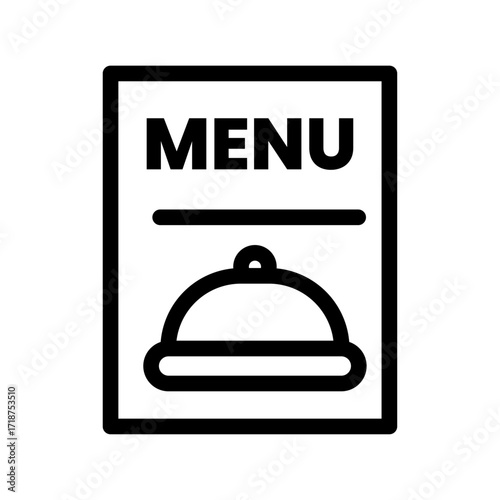 Menu Card Line Icon of Catering Services Icon Set