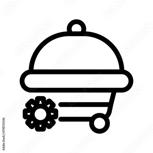Buffet Service Setup Line Icon of Catering Services Icon Set