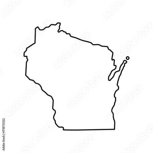 Wisconsin state map outline design
