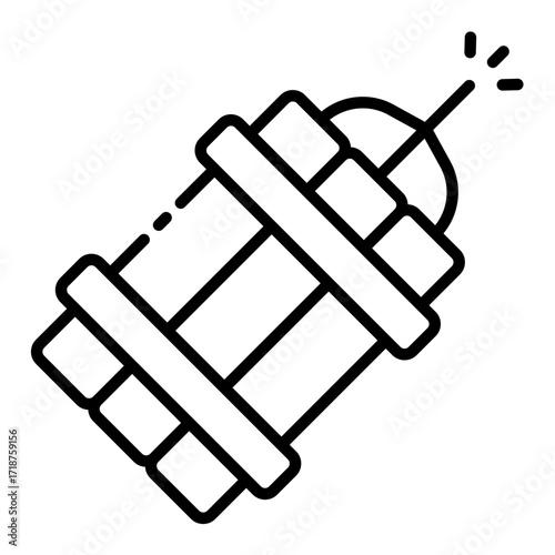 dynamite icon for blasting rock in mining and excavation projects