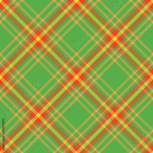 Seamless green color check pattern. Repeating patern plaid. Checkered design for prints. Repeated tartan fabric. Vector scottish fabriс. Ekose texture. Madras flannel. Checker line. Stripe gingham