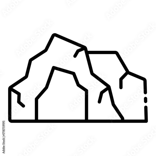 cave icon used for representing underground mining or rock shelter