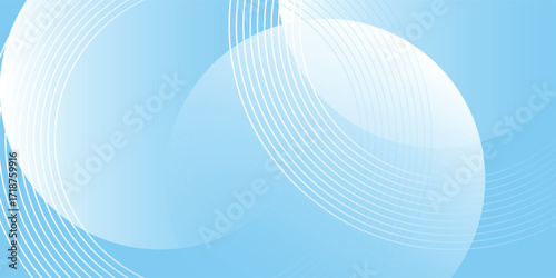 Abstract minimalist banner background, pastel colorful, blue and white gradations. Circle effect style geometric simple art. vector illustratiobn eps10