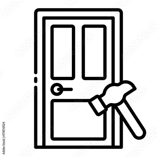 door replacement icon used for house renovation and construction work